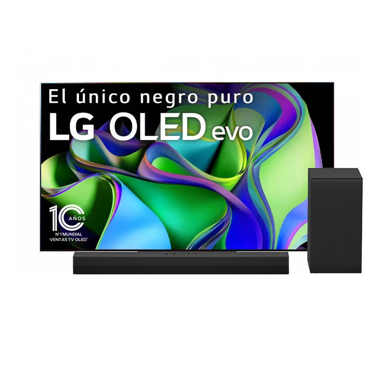 LG TV LG OLED 4K de 65" C3 + Barra de sonido inteligente LG S40T, OLED65C3LA.ESB.EEES.C