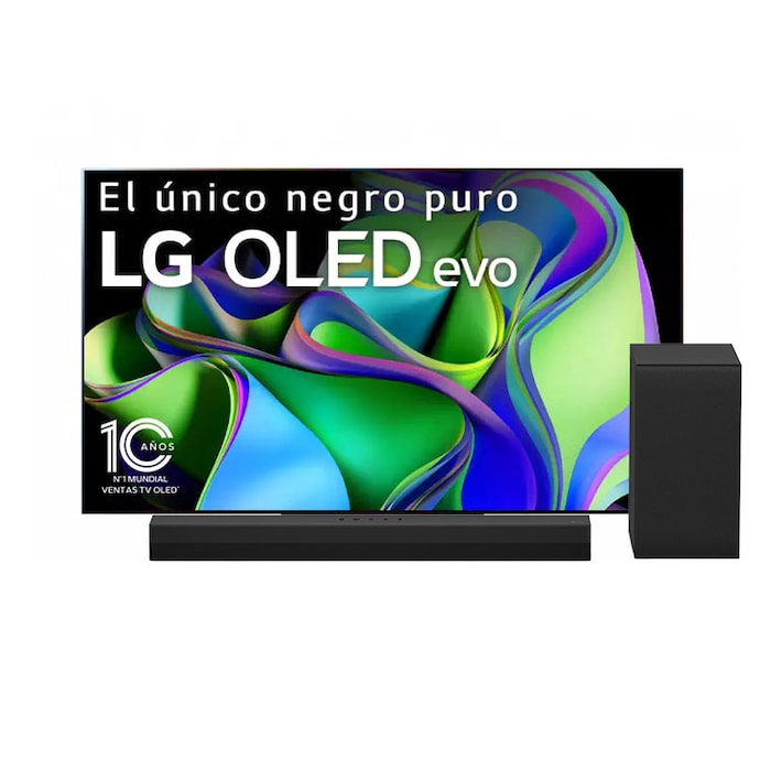 LG TV LG OLED 4K de 65" C3 + Barra de sonido inteligente LG S40T, OLED65C3LA.ESB.EEES.C