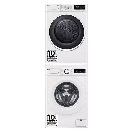 Torre de Lavado, Blanca, Lavadora 9kg, 1400rpm, un 10% mas eficiente que A + Secadora 9kg, A+++ - TORRE0909KG.SET.EEES.C