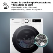 LG Lavadora inteligente AI Direct Drive. TurboWash 360º, Vapor, 13kg , 1400rpm Un 20% más eficiente que A, Serie 600, F4WR6013A0W, F4WR6013A0W, thumbnail 7