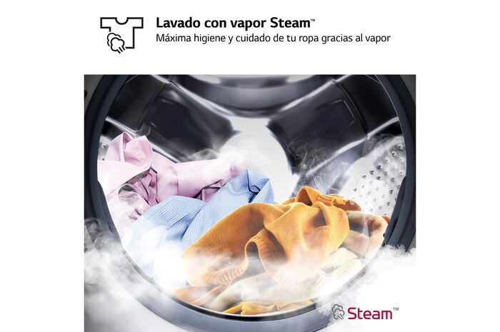 LG Lavadora inteligente AI Direct Drive. TurboWash 360º, Vapor, 13kg , 1400rpm Un 20% más eficiente que A, Serie 600, F4WR6013A0W, F4WR6013A0W, thumbnail 6
