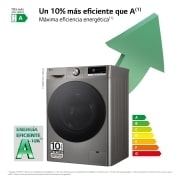 LG Lavadora inteligente AI Direct Drive. TurboWash 360º, Vapor+, 10kg , 1400rpm Un10% más eficiente que A, Serie 700, F4WR7010AGS, F4WR7010AGS, thumbnail 3