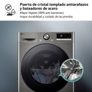 LG Lavadora inteligente AI Direct Drive. TurboWash 360º, Vapor+, 10kg , 1400rpm Un10% más eficiente que A, Serie 700, F4WR7010AGS, F4WR7010AGS, thumbnail 7