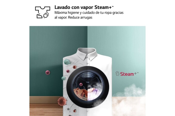 LG Lavadora inteligente AI Direct Drive. TurboWash 360º, Vapor+, 10kg , 1400rpm Un10% más eficiente que A, Serie 700, F4WR7010AGS, F4WR7010AGS, thumbnail 6
