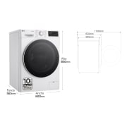 LG Lavadora inteligente AI Direct Drive. Vapor, Autodosificación,  9kg ,  1400rpm Un 10% más eficiente que A, Serie 550, F4WR5509A0W