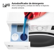 LG Lavadora inteligente AI Direct Drive. Vapor, Autodosificación,  9kg ,  1400rpm Un 10% más eficiente que A, Serie 550, F4WR5509A0W