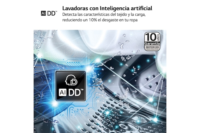 LG Lavadora inteligente AI Direct Drive. TurboWash 360º, Autodosificación,  10kg ,  1400rpm Un 10% más eficiente que A, Serie 750, F4WR7510AGH, F4WR7510AGH