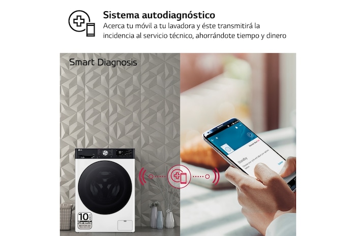 LG Lavadora inteligente AI Direct Drive. TurboWash 360º, Autodosificación,  10kg ,  1400rpm Un 10% más eficiente que A, Serie 750, F4WR7510AGH, F4WR7510AGH