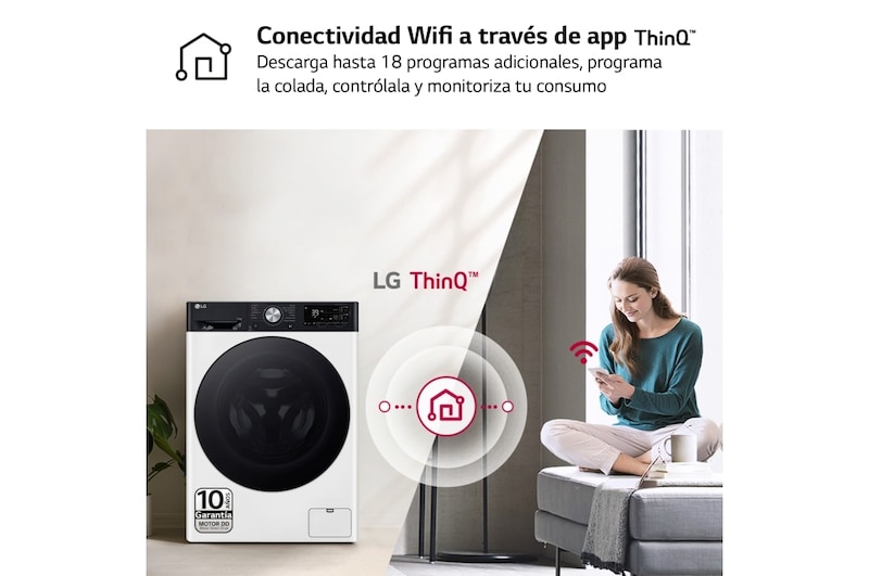 LG Lavadora 11kg ,  1400rpm  Un 10% más eficiente que A, TurboWash 360º-  Dosificador automático detergente, F4WR7511AGH, F4WR7511AGH