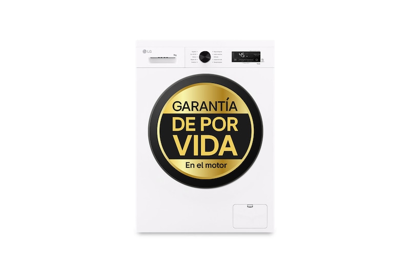 Vista frontal de Lavadora eficiente 9kg, 1400rpm, A, con vapor, Serie 100, F4X1009NWB