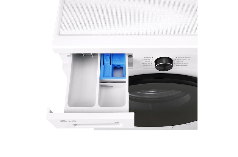 LG Lavadora eficiente 9kg, 1400rpm, A, con vapor, Serie 100, F4X1009NWB