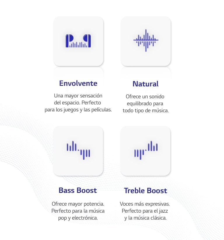 El Modo EQ de Meridian tiene 4 pictogramas.