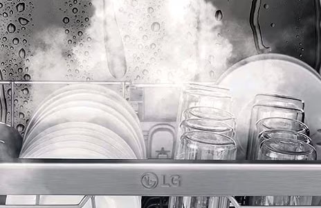 Esta imagen muestra una descripción detallada del interior de un lavavajillas