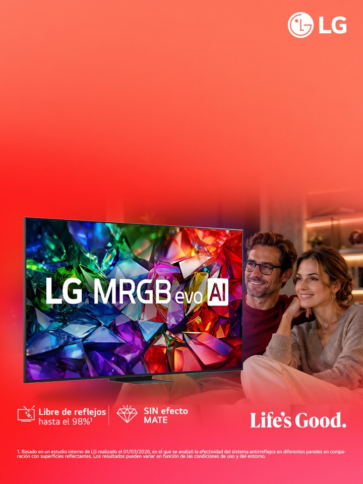 En la pantalla de un televisor AI hay una imagen abstracta llena de detalles, colores y con un contraste impresionante. Detrás del televisor se puede ver una versión ampliada del procesador alpha 11 AI Gen2 Processor. Brilla una luz que ilumina los circuitos del microchip que lo rodea. El título dice: “LG OLED evo AI”. También se puede ver el texto “impulsado por el procesador LG alpha 11 AI processor Gen2”. En la esquina hay un logo dorado con estrellas que dice: "world's number one OLED TV for 12 years".