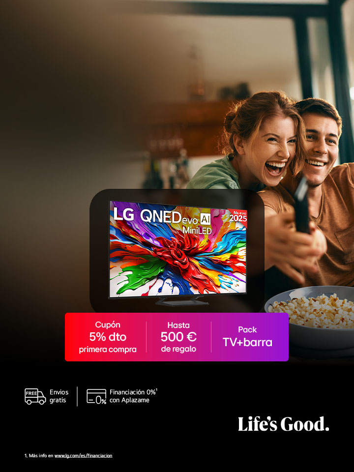 En la pantalla de un televisor LG OLED evo AI hay una imagen abstracta llena de detalles, colores y con un contraste impresionante. Detrás del televisor se puede ver una versión ampliada del procesador alpha 11 AI Gen2 Processor. Brilla una luz que ilumina los circuitos del microchip que lo rodea. El título dice: “LG OLED evo AI”. También se puede ver el texto “impulsado por el procesador LG alpha 11 AI processor Gen2”. En la esquina hay un logo dorado con estrellas que dice: "world's number one OLED TV for 12 years".