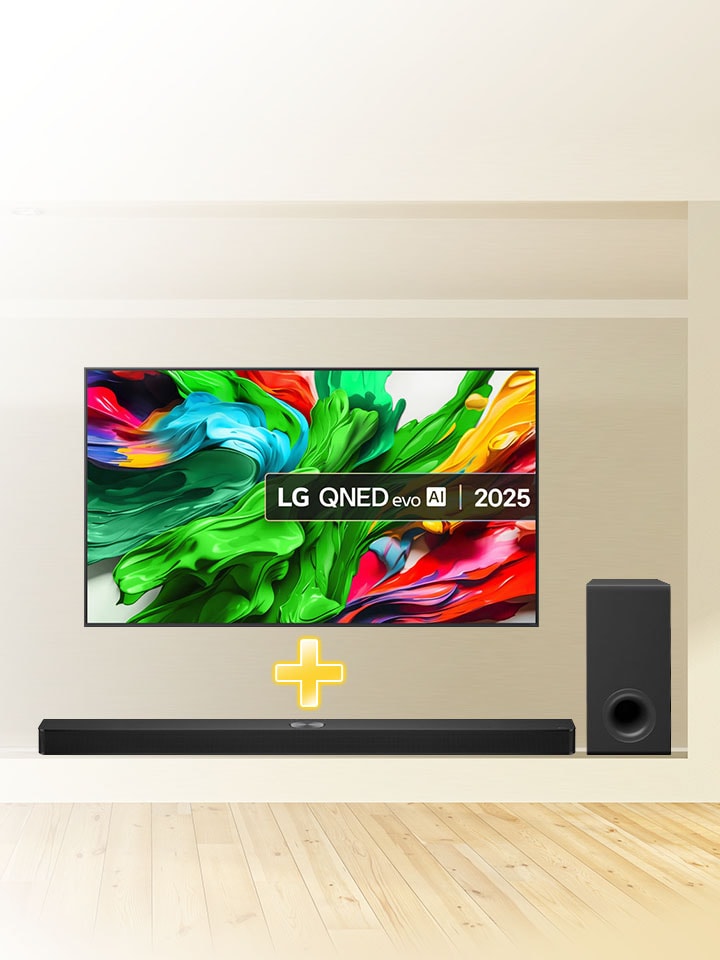 Promoción de LG TV que ofrece una barra de sonido gratis con la compra