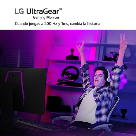 LG UltraGear™ de 27 pulgadas Monitor Gaming QHD de 200Hz | 1ms de tiempo de respuesta, Compatible con G-SYNC®, FreeSync™, 27GS75W-B.EEU