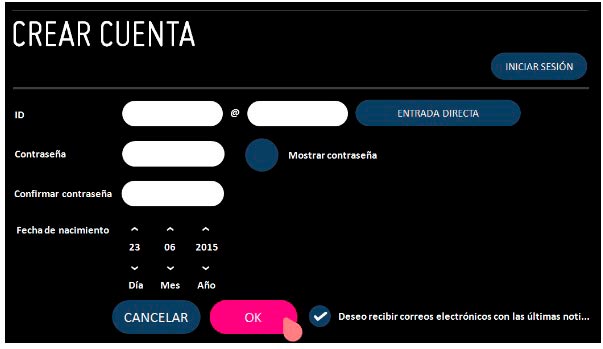 No hay cuenta