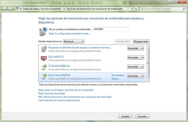 salida de sonido