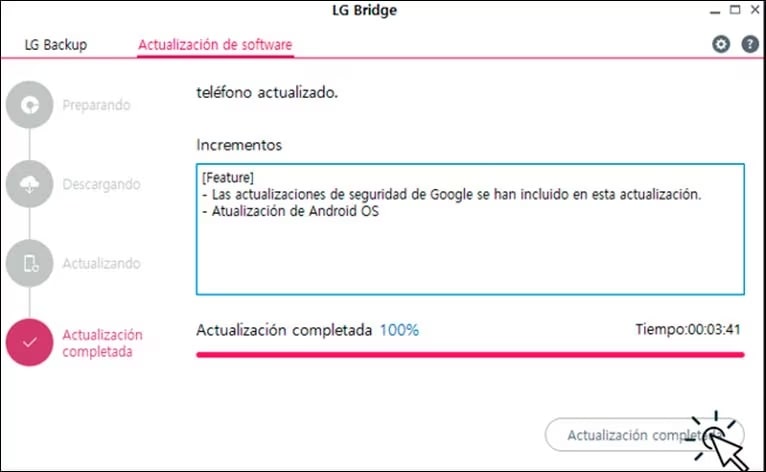 Teléfono actualizado