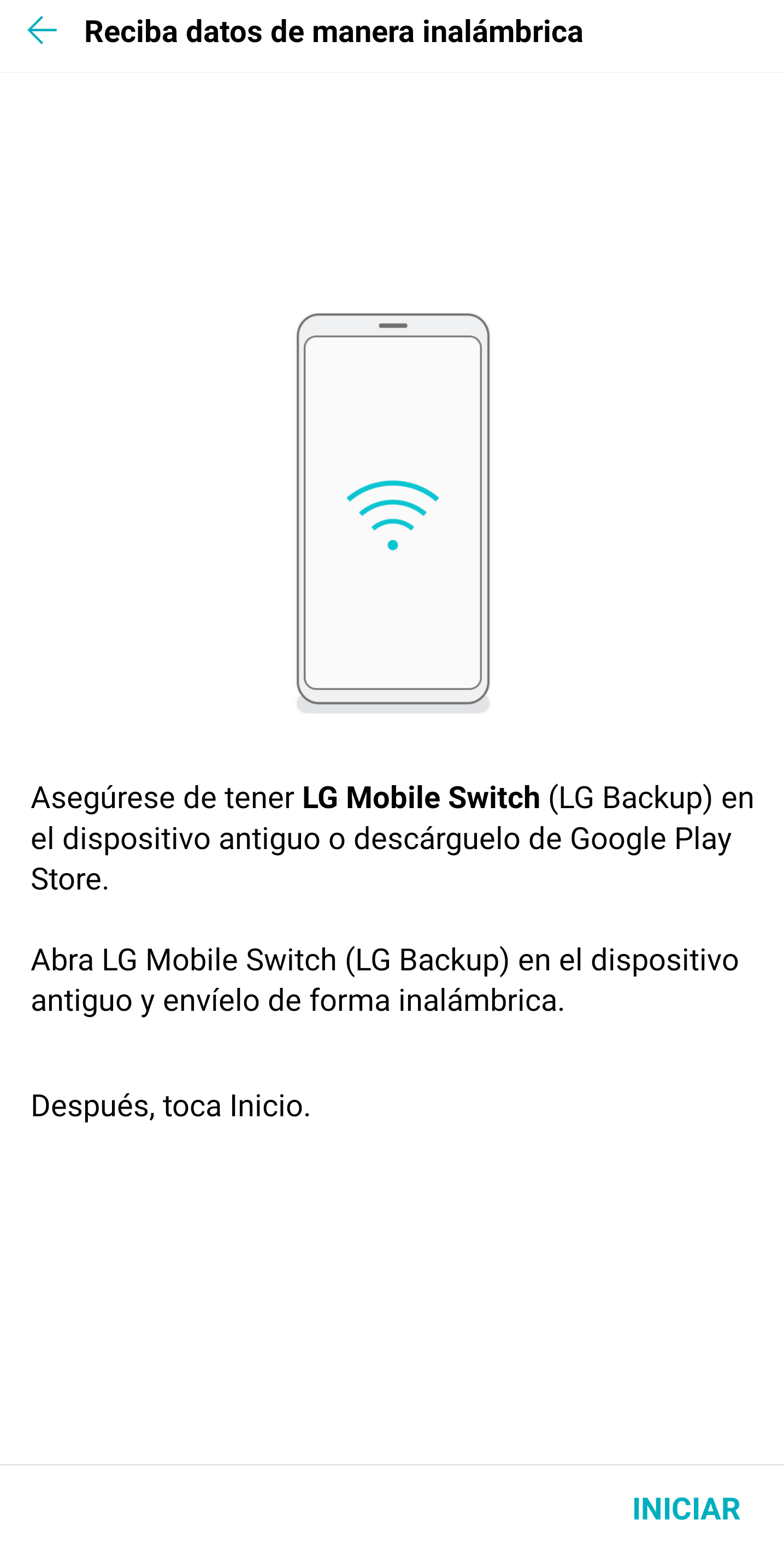 Reciba datos de manera inalámbrica