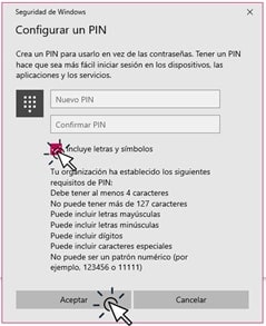 Incluye letras y símbolos