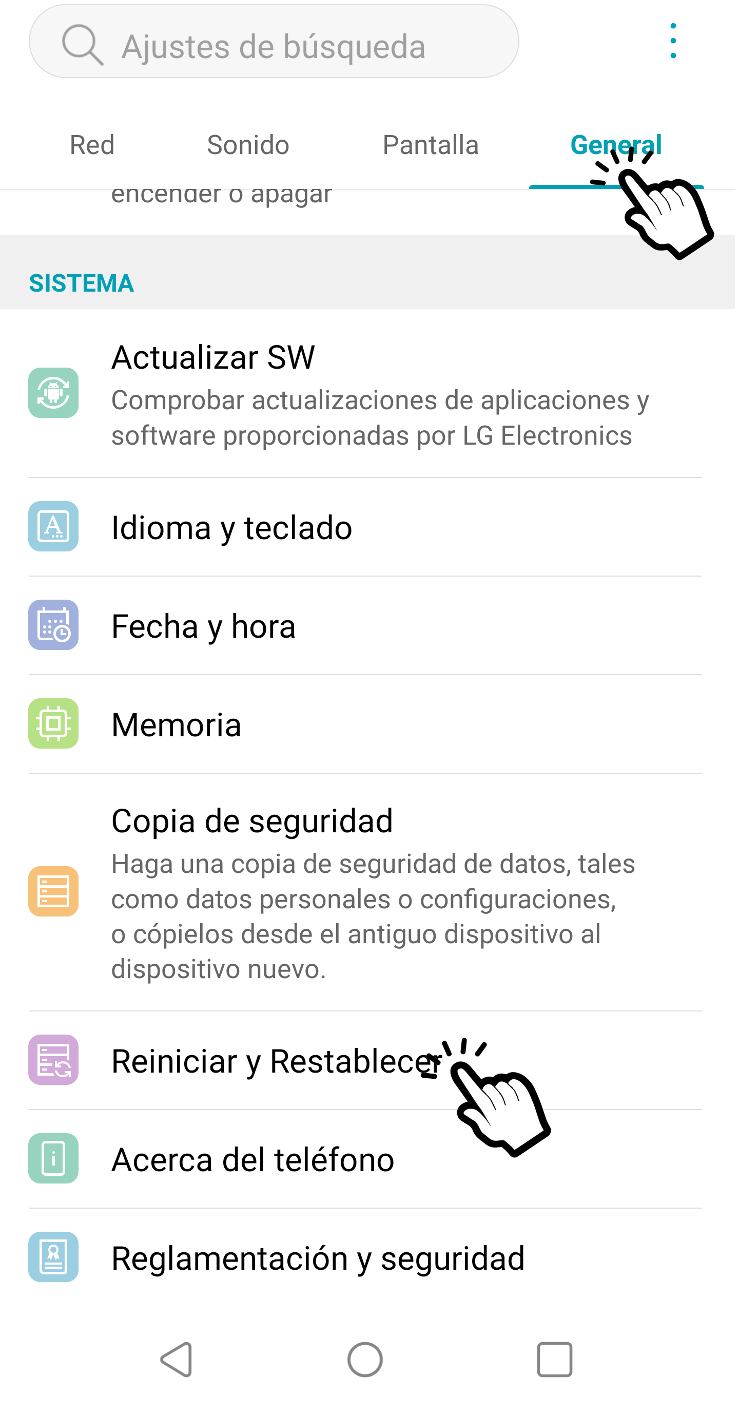 móvil LG anterior a 2019