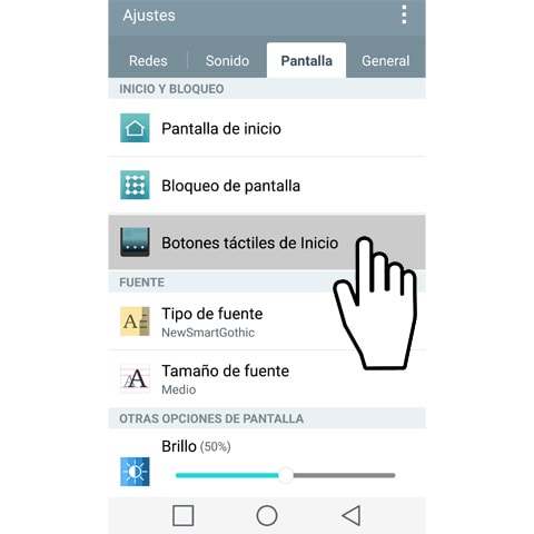 Accede al menú ajustes