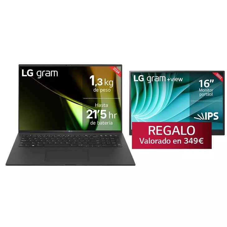 LG gram 17Z90S + Monitor Portátil LG +view 16MR70/ i7/ 32GB/ 1TB SSD, 17Z90S-G.AD7BZ