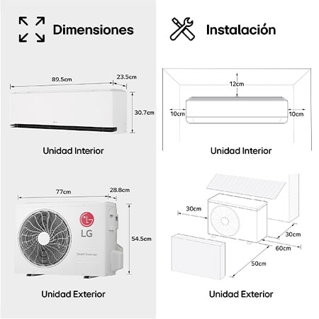 LG Aire Acondicionado 1x1 LG DUALCOOL AI Air L con bomba de calor, MAGNA09LX.SET