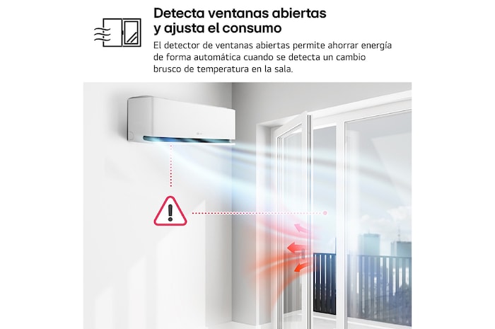 Left low-angle front view of LG ai air conditioner