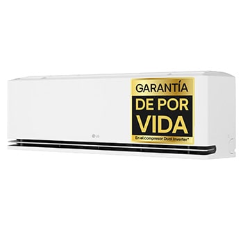 Front view of an LG air conditioner with the lower vane open