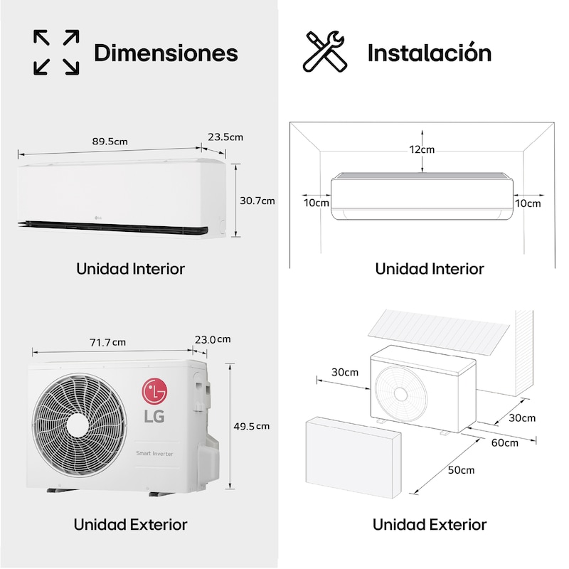 LG Aire Acondicionado 1x1 LG DUALCOOL AI Air M con bomba de calor, MAGNA09MX.SET