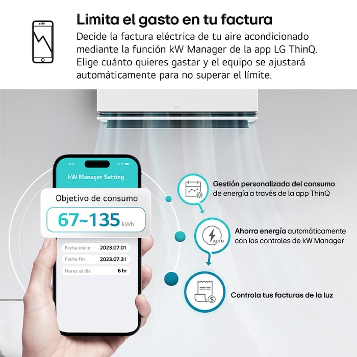 LG Aire Acondicionado 1x1 LG DUALCOOL AI Air M con bomba de calor, MAGNA09MX.SET