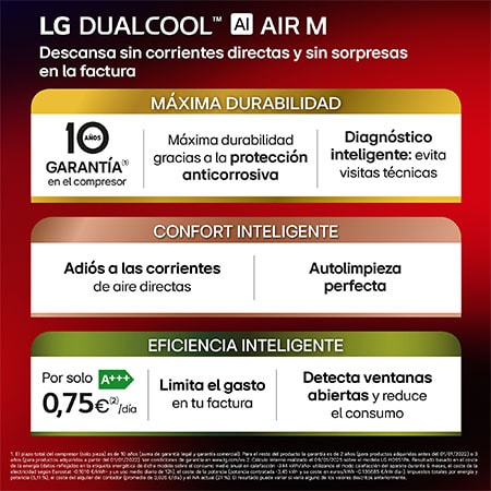 LG Aire Acondicionado 1x1 LG DUALCOOL AI Air M con bomba de calor, MAGNA12MX.SET