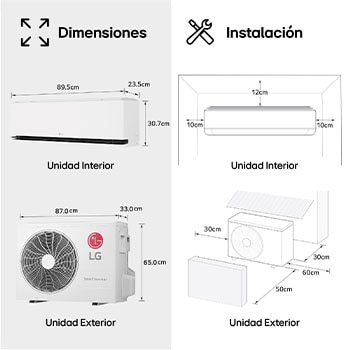 LG Aire Acondicionado 1x1 LG DUALCOOL AI Air M con bomba de calor  , H24S1DA