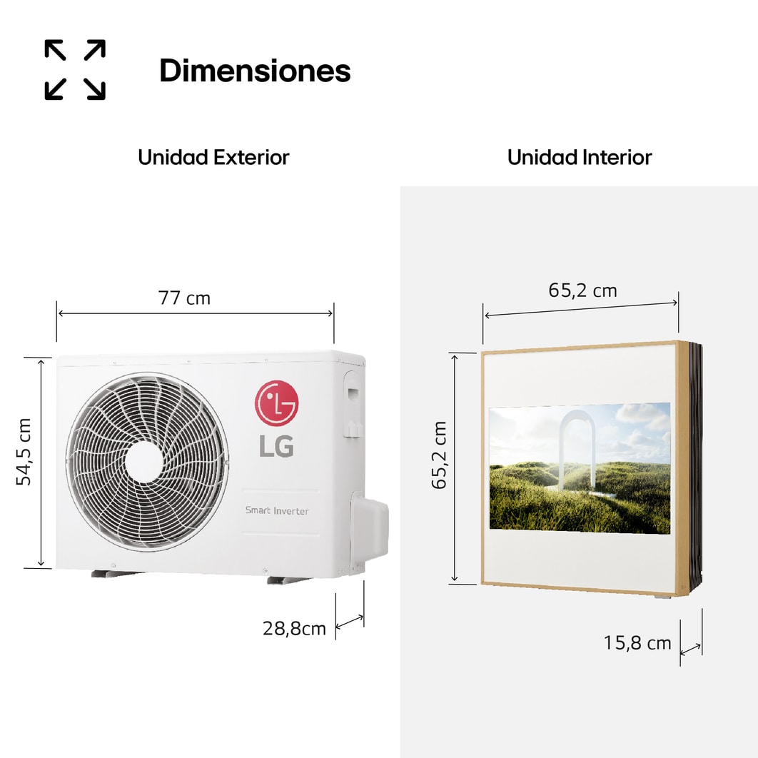 LG ARTCOOL GALLERY LCD Aire Acondicionado 1x1 con bomba de calor, GALLERY09TV2.SET