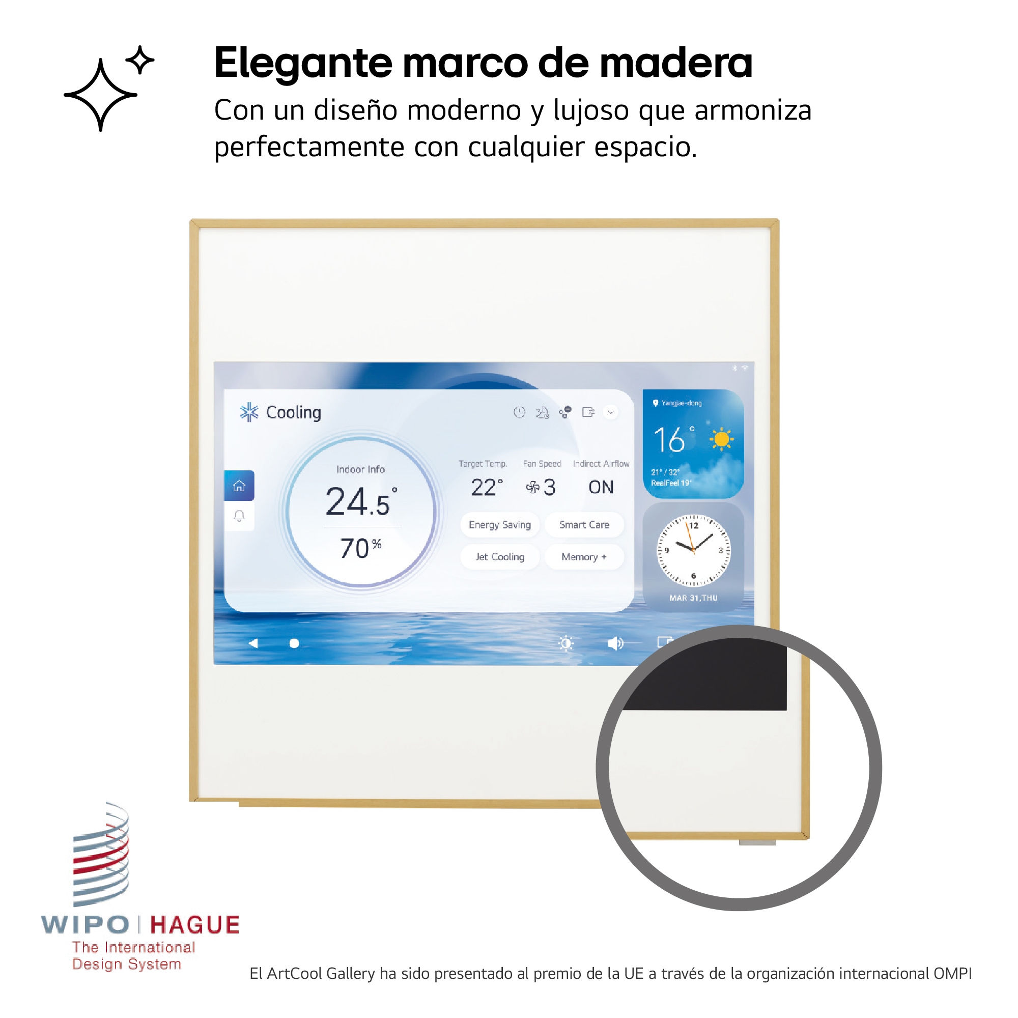 LG ARTCOOL GALLERY LCD Aire Acondicionado 1x1 con bomba de calor, GALLERY09TV2.SET