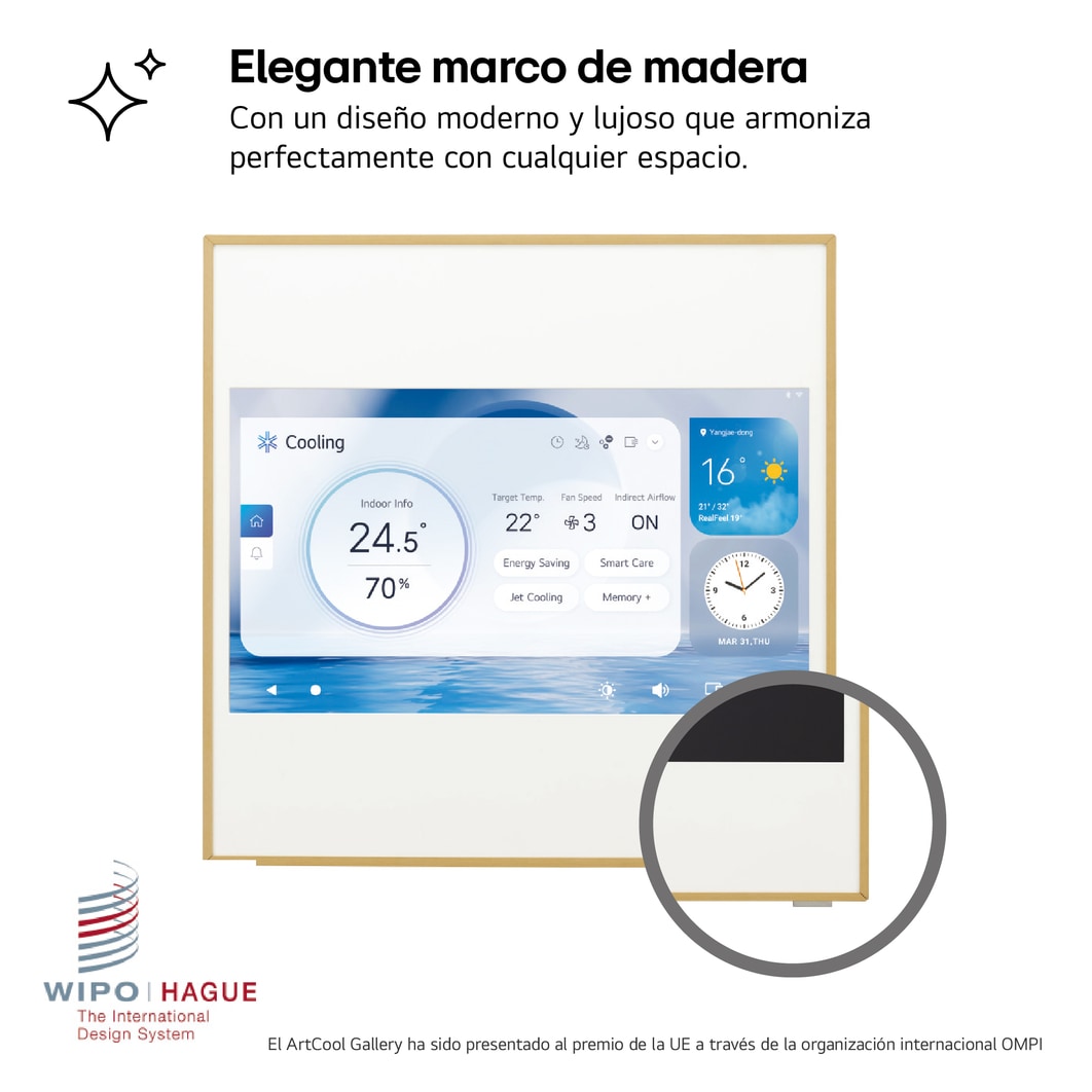 LG ARTCOOL GALLERY LCD Aire Acondicionado 1x1 con bomba de calor, GALLERY09TV2.SET