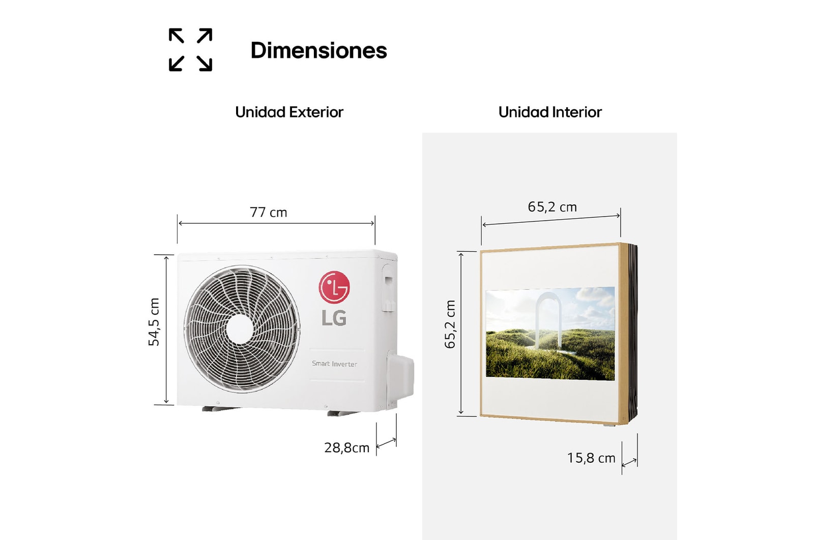 LG ARTCOOL GALLERY LCD Aire Acondicionado 1x1 con bomba de calor, GALLERY09TV2.SET