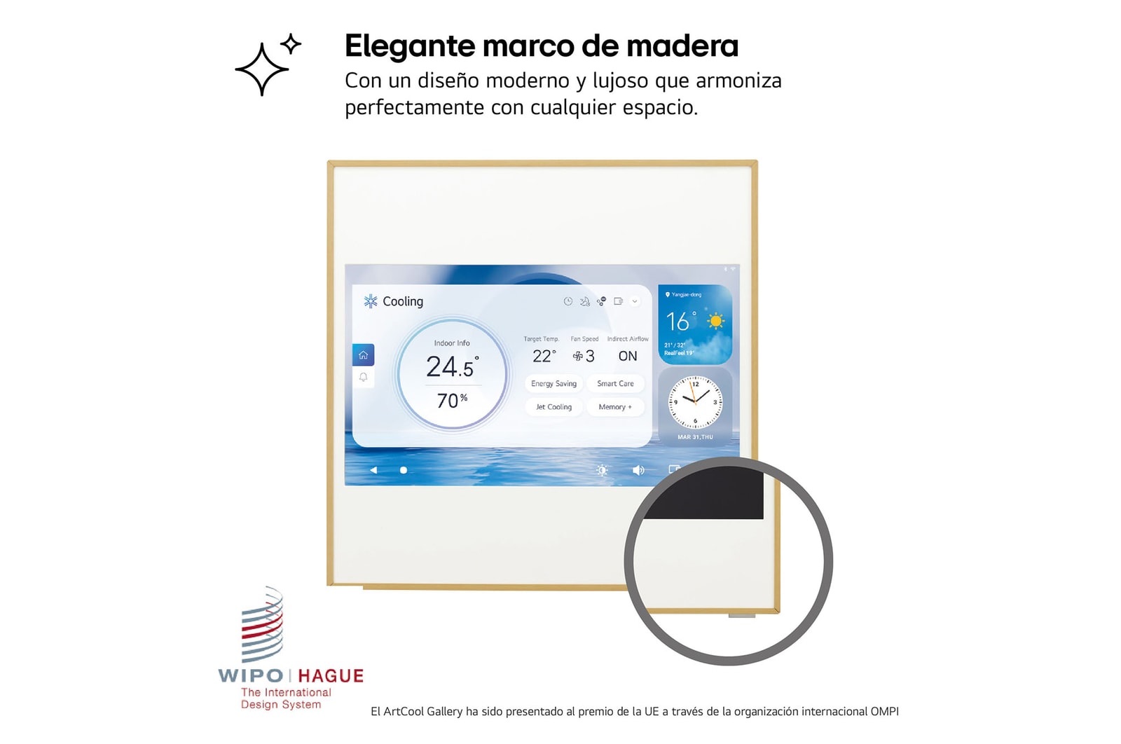 LG ARTCOOL GALLERY LCD Aire Acondicionado 1x1 con bomba de calor, GALLERY12TV2.SET