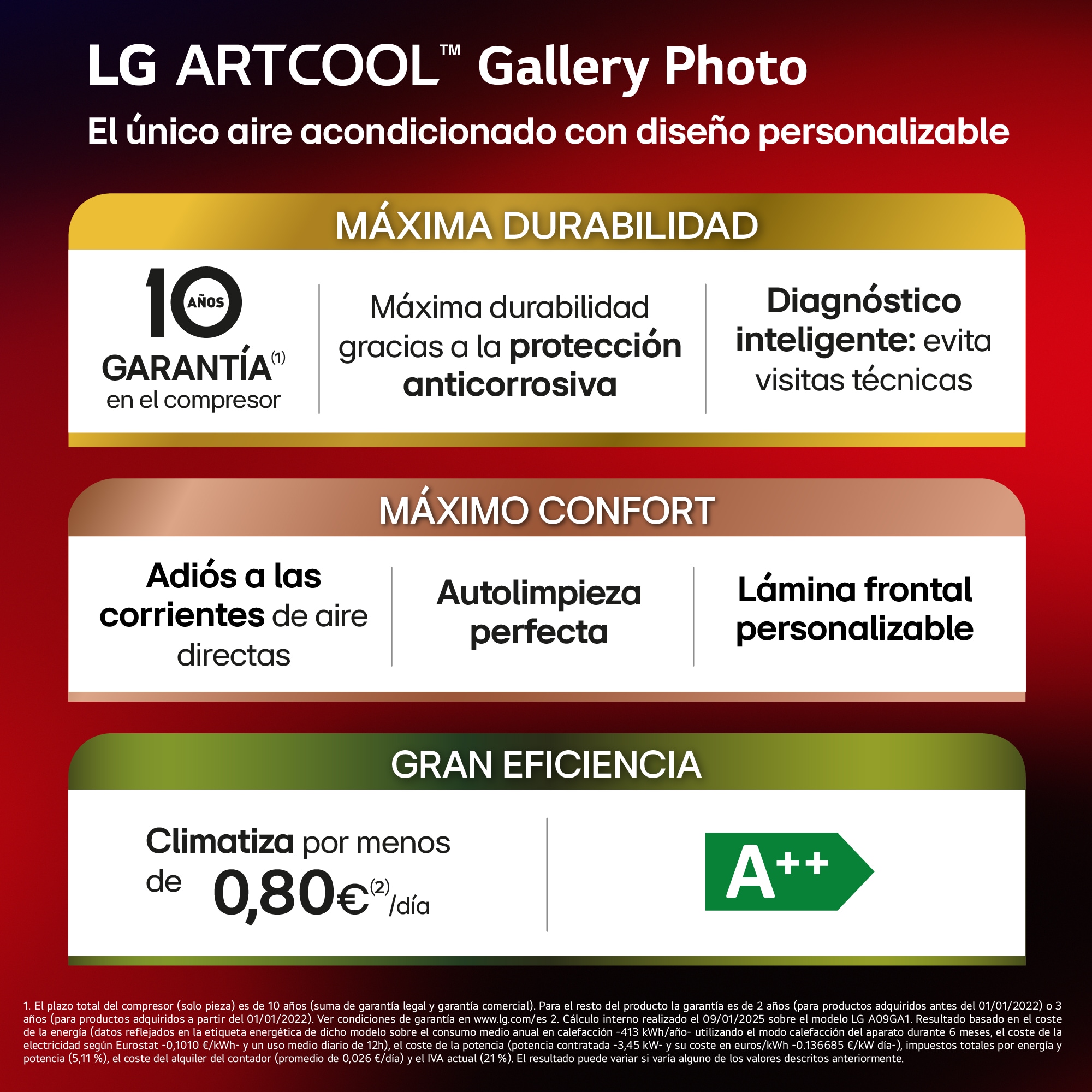 LG  ARTCOOL GALLERY PHOTO Aire Acondicionado 1x1 con bomba de calor , GALLERY09PH.SET