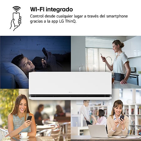 Modern living room with LG air conditioner on the wallFV