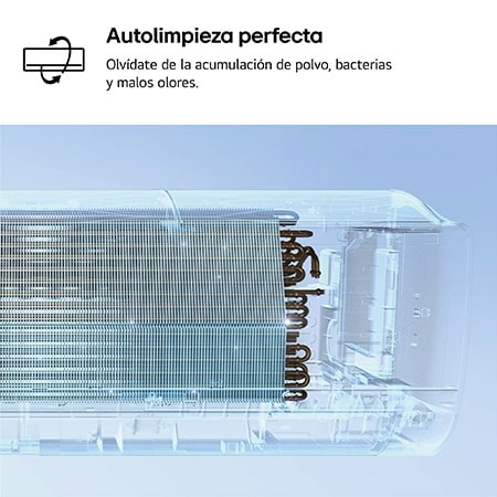 LG ai air conditioner with open vane displaying 18°C