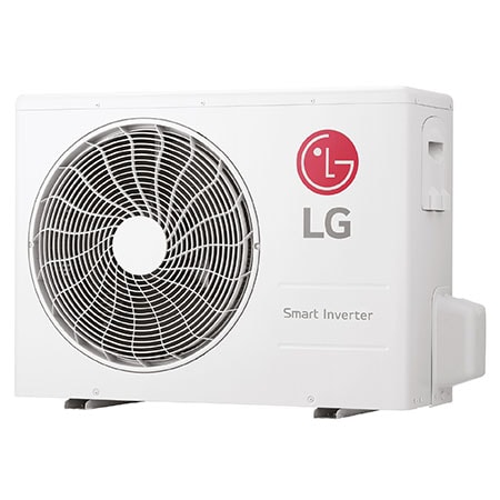 Left low-angle front view of LG ai air conditioner