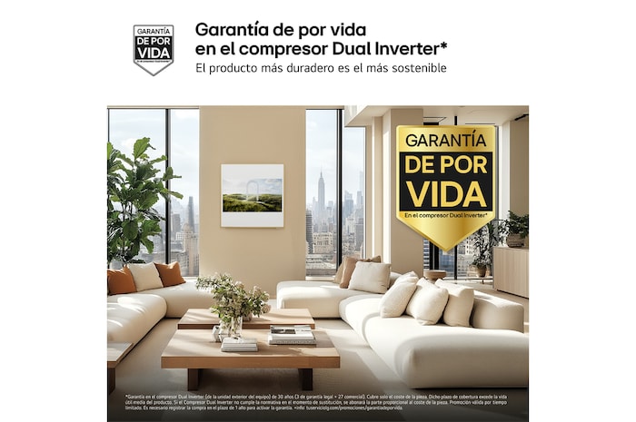 LG ARTCOOL GALLERY LCD , Aire acondicionado 9000 BTU con Garantía de por vida, GALLERY09TV2.SET