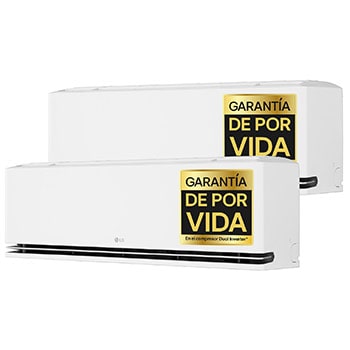 Vista frontal de LG Dualcool AI Air S, Aire acondicionado 2x1, 2150+2150 frigorías con Garantía de por Vida MAGNA99SX