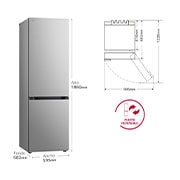LG Outlet Frigorífico Combi Door Cooling+, 1,86m, Clasificación D, capacidad de 374l, inox antihuellas. Serie 700, GBV7180DPY.OUTLET
