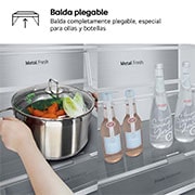 LG Outlet Frigorífico Combi Door Cooling+, 1,86m, Clasificación D, capacidad de 374l, inox antihuellas. Serie 700, GBV7180DPY.OUTLET