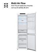 LG Frigorífico Combi DoorCooling+™ 1,86m, Clasificación D, capacidad de 374l, Blanco, serie P-600, GBP61SWPGN